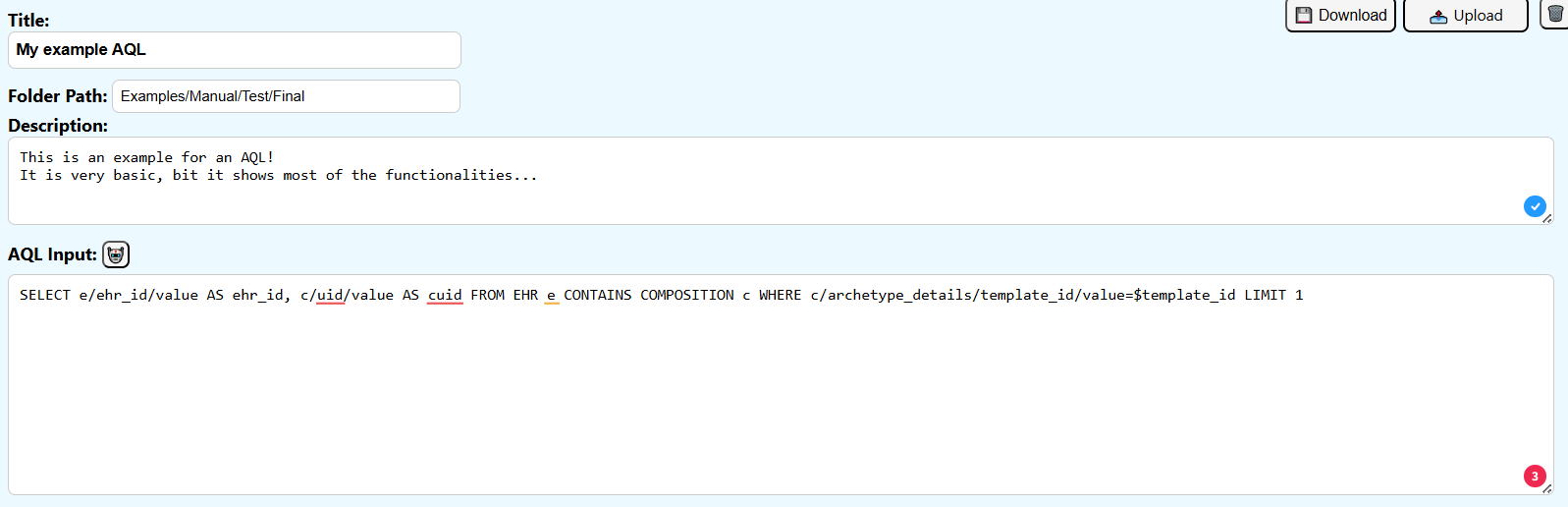 AQL input