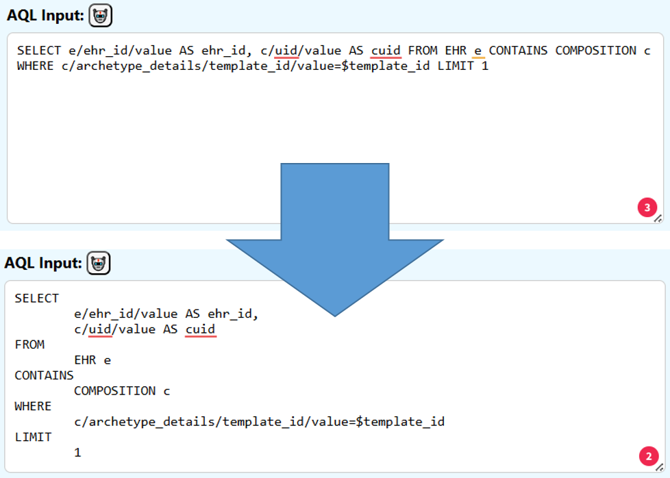 Auto-formatted AQL